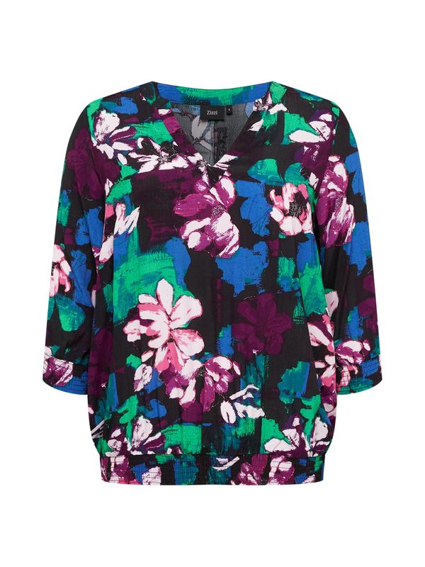 Zizzi Zizzi Блуза 'MINGER'  пъстро / черно