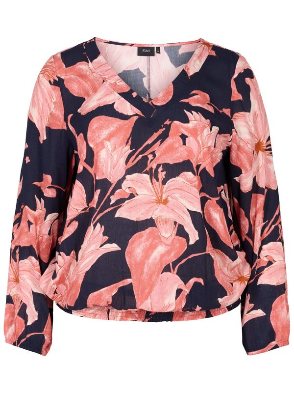 Zizzi Zizzi Блуза 'VWISMA'  оранжево / черно