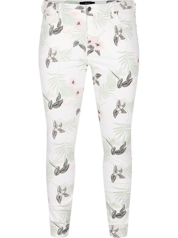 Zizzi Zizzi Дънки 'Amy'  светлосиво / бледорозово / черно / бяло