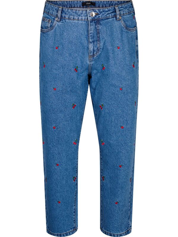 Zizzi Zizzi Дънки  син деним / зелено / червено