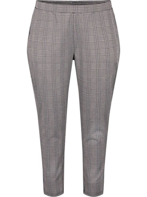 Zizzi Zizzi Панталон 'Maddison'  кафяво / черно / бяло