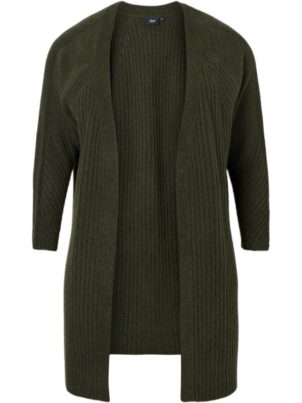 Zizzi Zizzi Плетена жилетка 'Mcomfy'  тъмнозелено