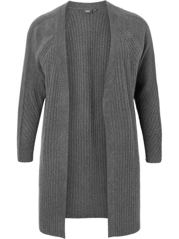 Zizzi Zizzi Плетена жилетка  тъмносиво