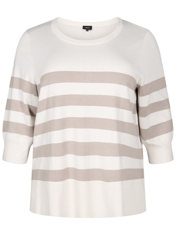 Zizzi Zizzi Пуловер 'Mcarrie'  светлобежово / таупе сиво