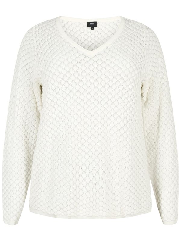 Zizzi Zizzi Пуловер 'Melsa'  мръсно бяло