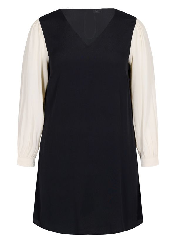 Zizzi Zizzi Рокля 'Bella'  екрю / черно