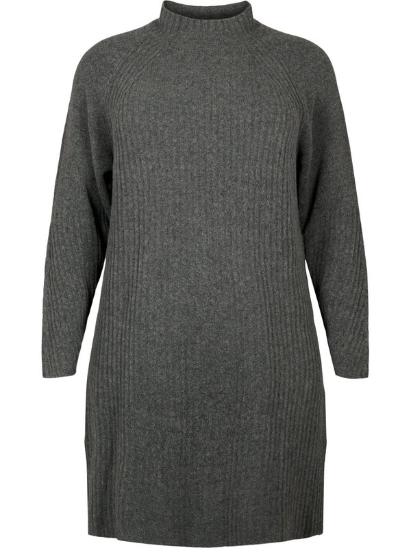 Zizzi Zizzi Рокля 'MCOMFY RIB'  тъмносиво