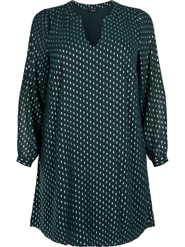 Zizzi Zizzi Рокля 'MKIA'  тъмнозелено / бяло
