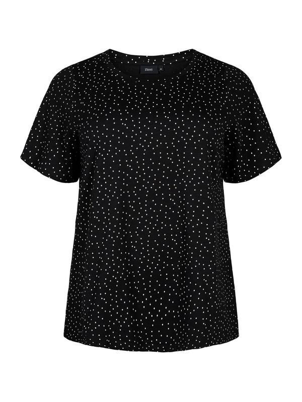 Zizzi Zizzi Тениска 'CASEY'  черно / бяло