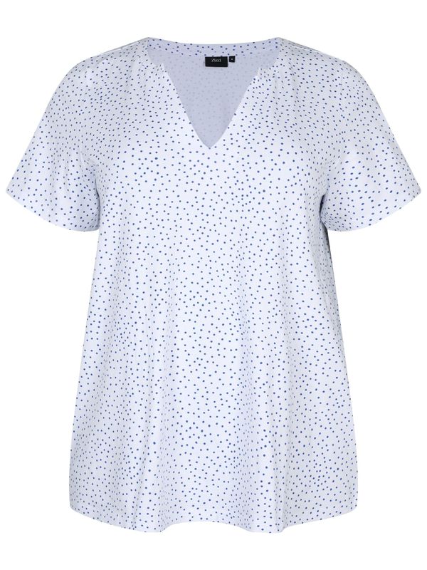 Zizzi Zizzi Тениска 'EDORIT'  синьо / бяло