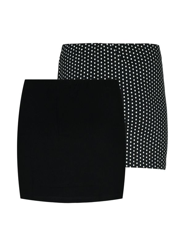 Zizzi Zizzi Тениска 'EXTENDER'  черно / бяло