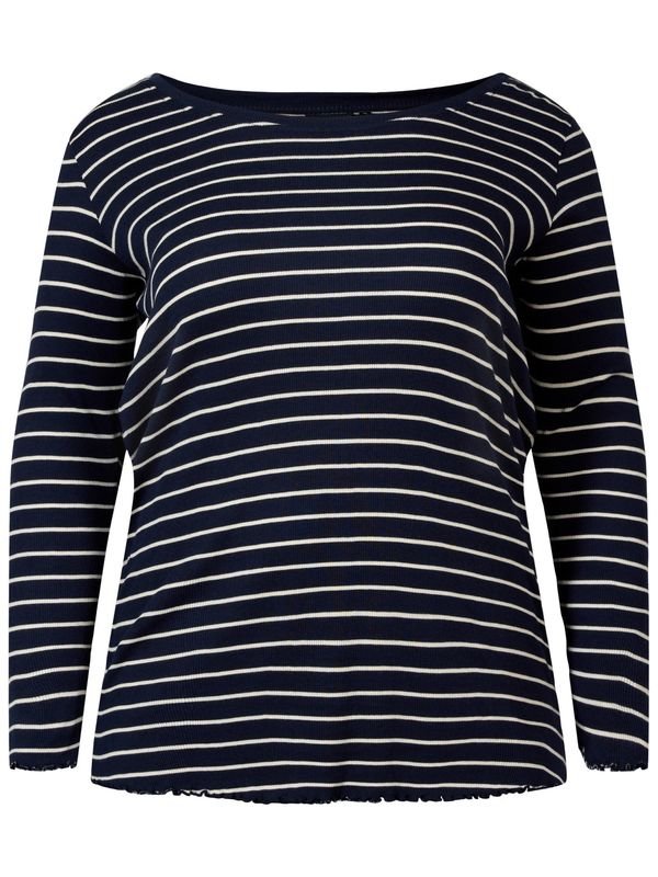 Zizzi Zizzi Тениска  тъмносиньо / бяло