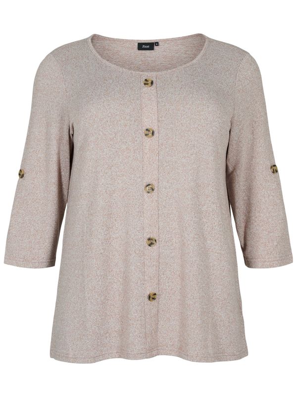 Zizzi Zizzi Тениска 'Vlucca'  бежово меланж