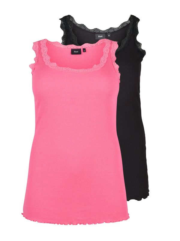 Zizzi Zizzi Топ 'LIV'  бледорозово / черно