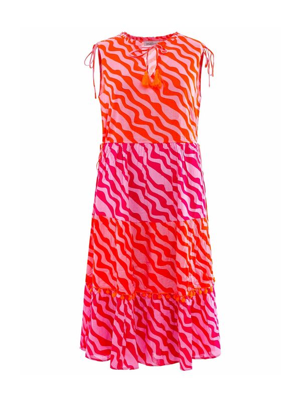 Zwillingsherz Zwillingsherz Рокля тип риза 'Holly'  оранжево / розово / червено