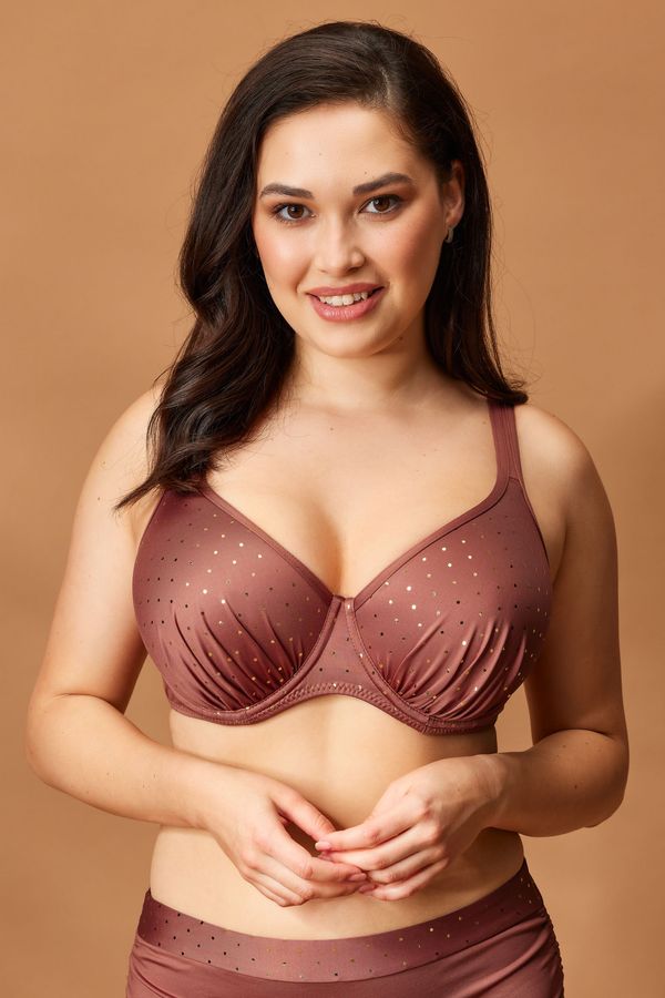 Astratex Горнище на бански костюм Maia Glitter Brown Plus