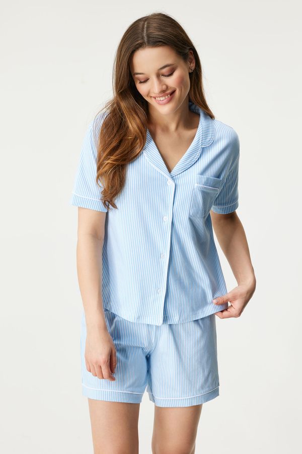 Astratex Памучна пижама Blue Dream къса