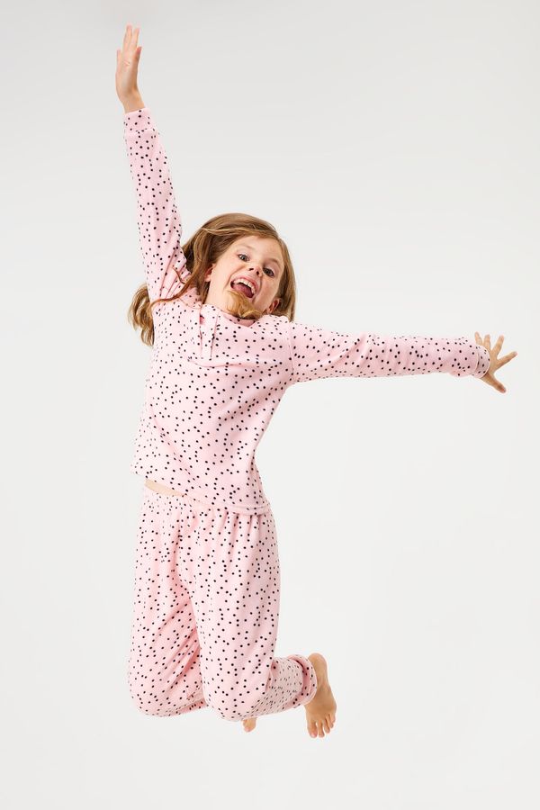 Astratex Топлеща поларена пижама за момичета Pink Soul дълга