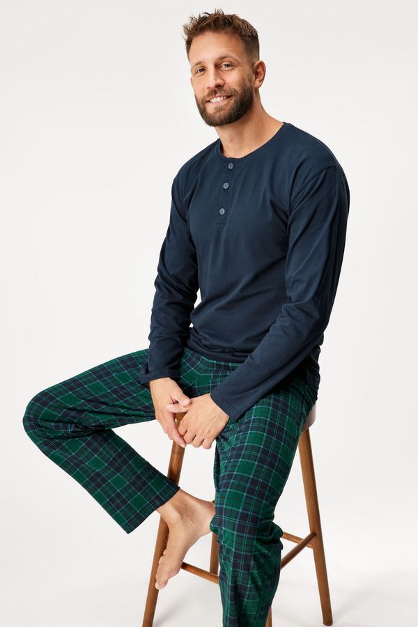 Cornette Памучна пижама Owen дълга