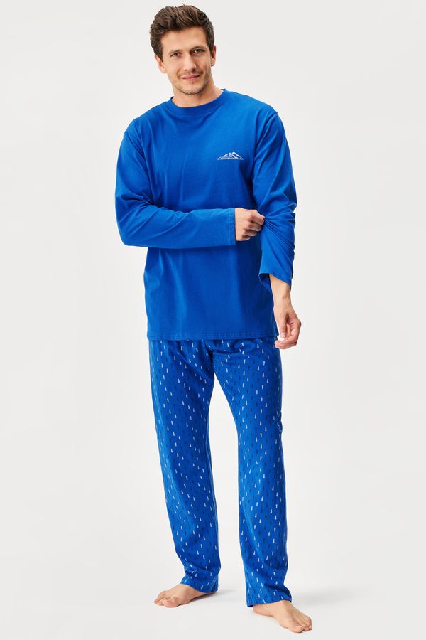 Gino Памучна пижама Over the Mountains дълга