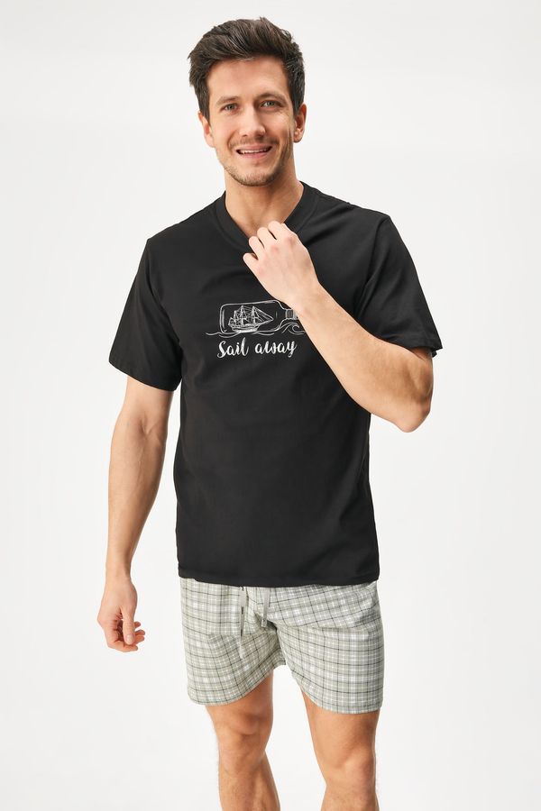 Gino Памучна пижама Sail Away къса