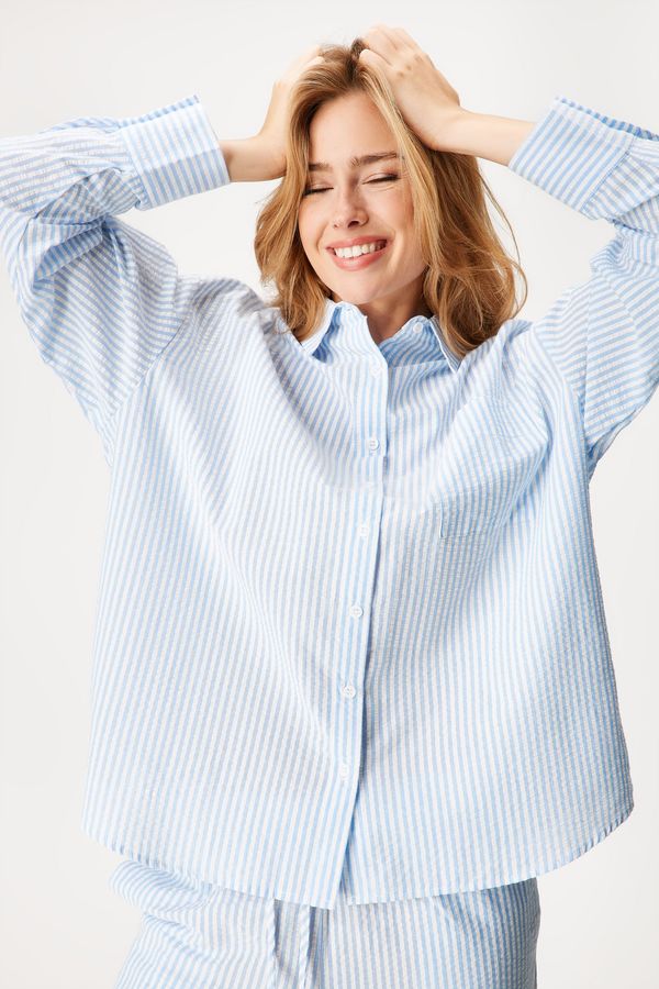 Hunkemöller Горнище на пижама Blue