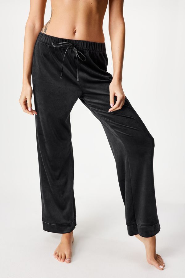 Hunkemöller Кадифено долнище на пижама Blacker