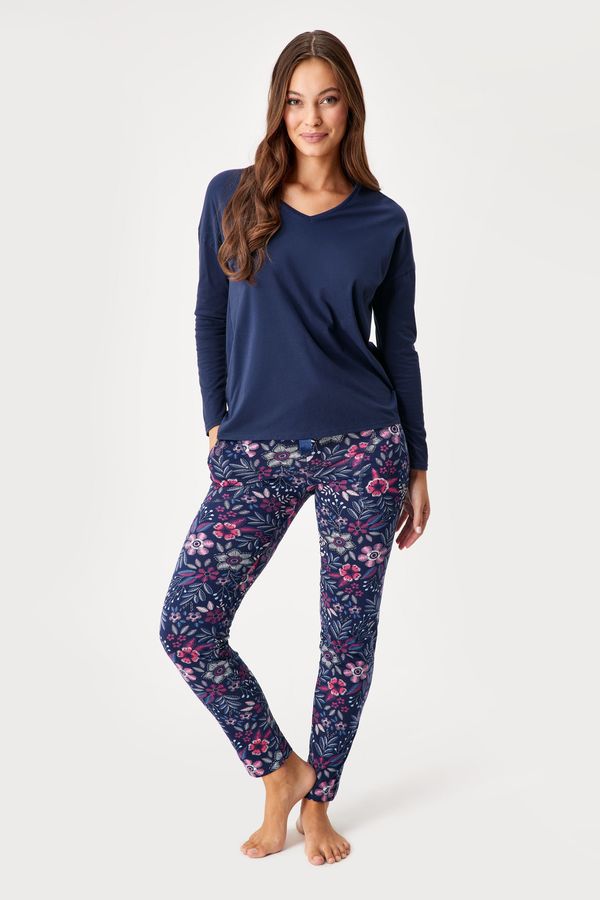 Italian Fashion Памучна пижама Folk дълга