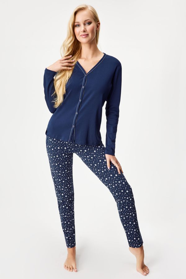 Italian Fashion Памучна пижама Libra дълга