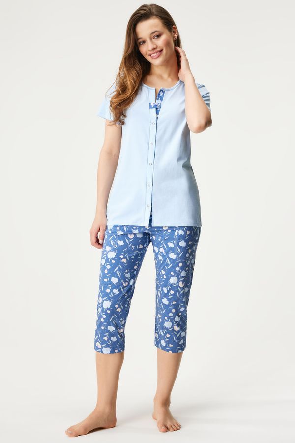 Italian Fashion Памучна пижама за кърмачки Lady къса