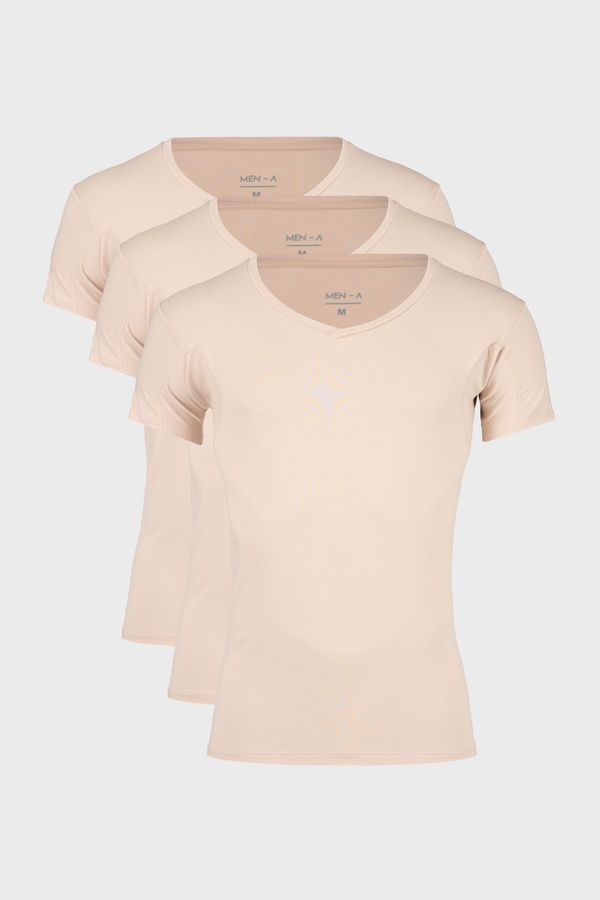 MEN-A 3PACK невидими тениски за под риза MEN-A с подсилени части под мишниците