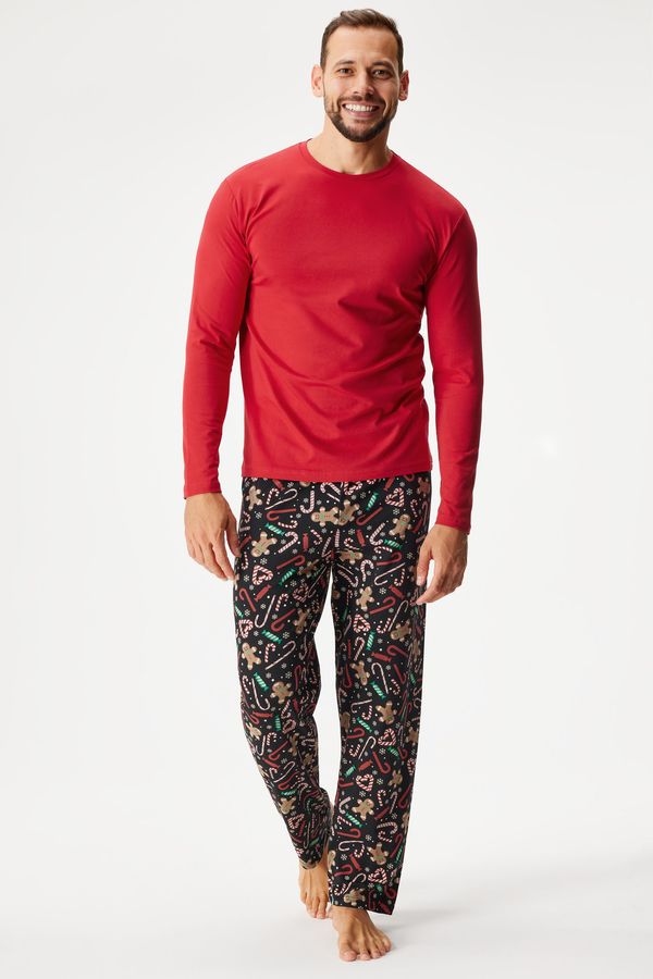 MEN-A Памучна пижама MEN-A Christmas дълга
