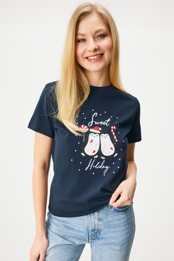 Pieces Памучна тениска Pieces Christmas