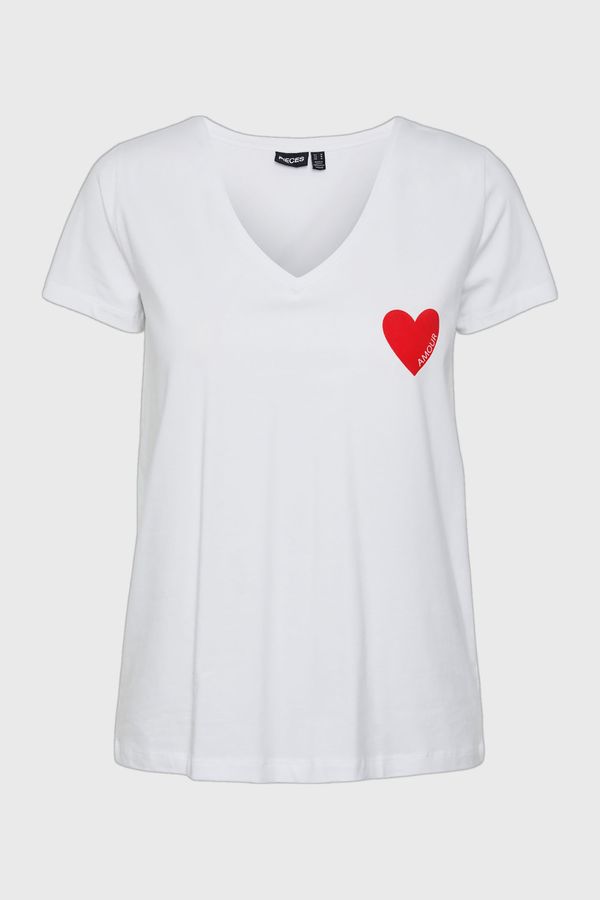 Pieces Памучна тениска Pieces PCAmour
