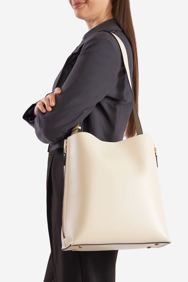 Gino Rossi Дамска чанта Gino Rossi СЛОНОВА КОСТ