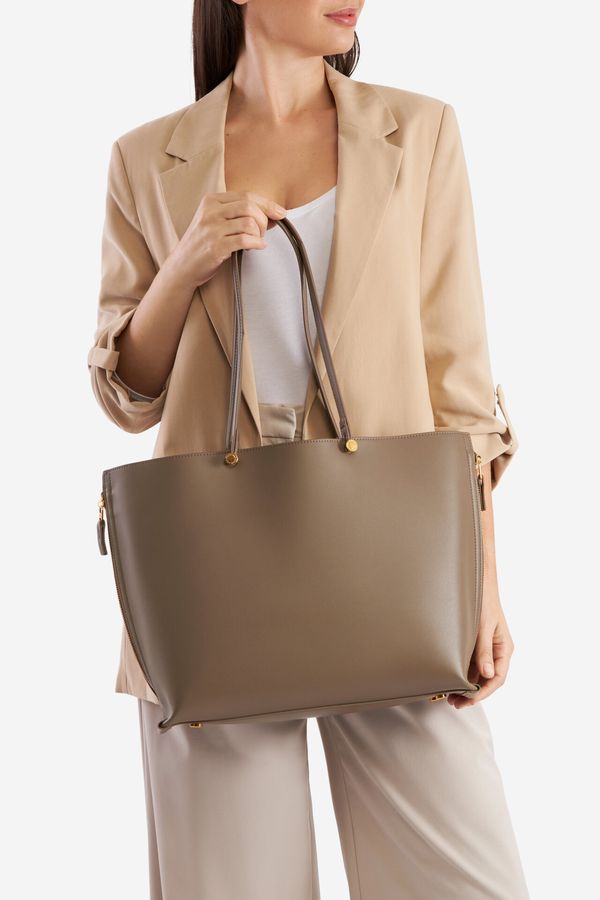 Gino Rossi Дамска чанта Gino Rossi ТЪМНОБЕЖОВ