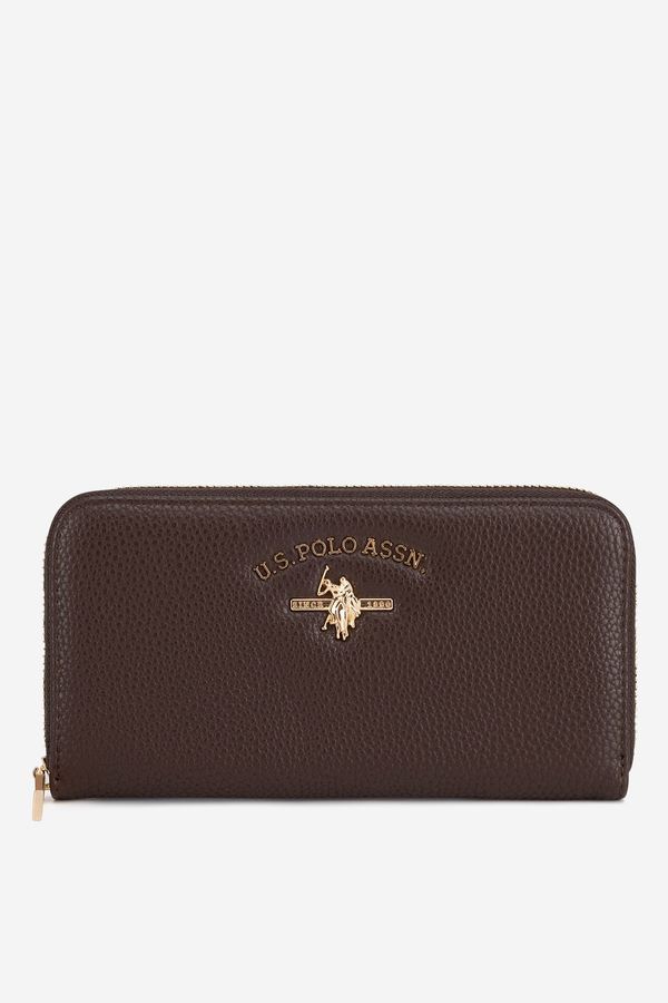 U.S. POLO ASSN. Дамски портфейл U.S. POLO ASSN. ТЪМНОКАФЯВ