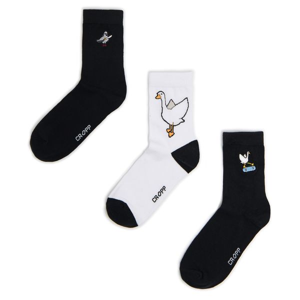 Cropp Cropp - 3 чифта чорапи - черeн
