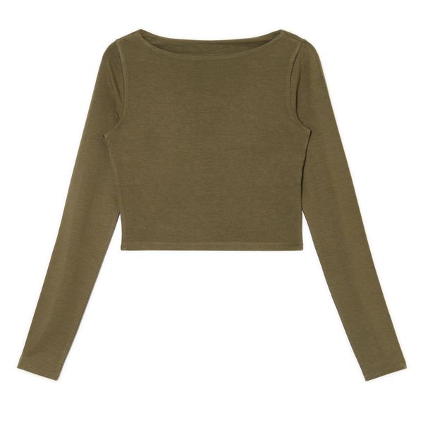 Cropp Cropp - Блуза с дълъг ръкав - пепелнокафяво