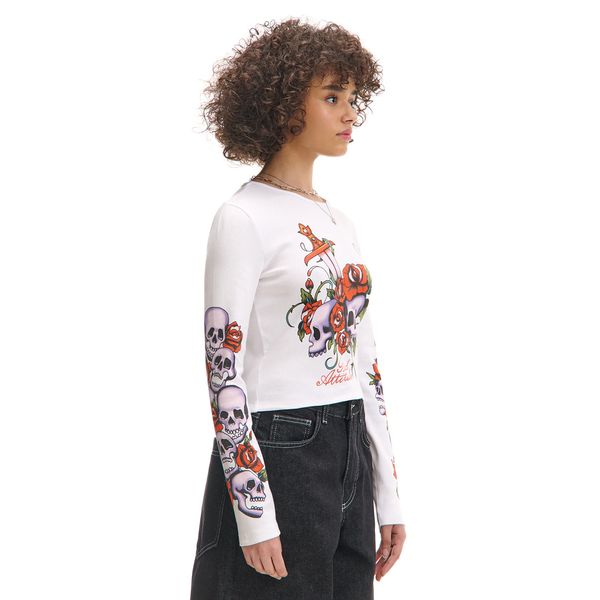 Cropp Cropp - Блуза с дълъг ръкав с принт - бял