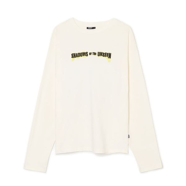 Cropp Cropp - Блуза с дълъг ръкав с принт - кремаво