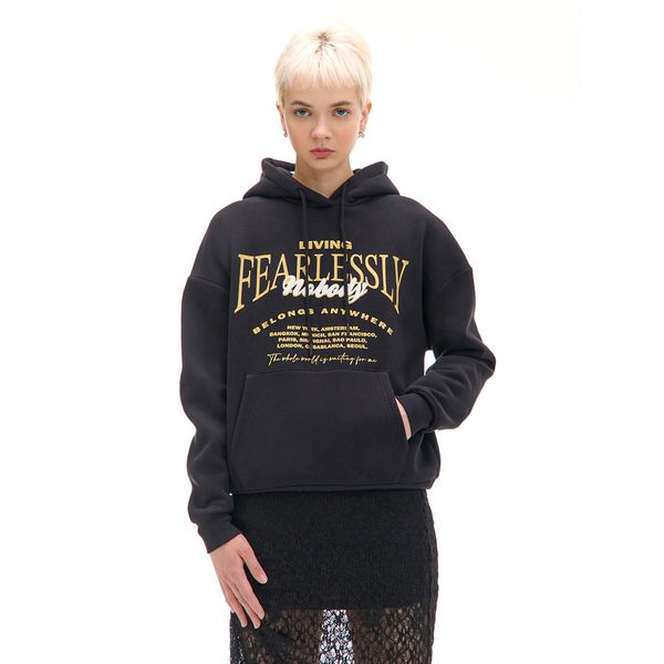 Cropp Cropp - Черен суитшърт с качулка - черeн