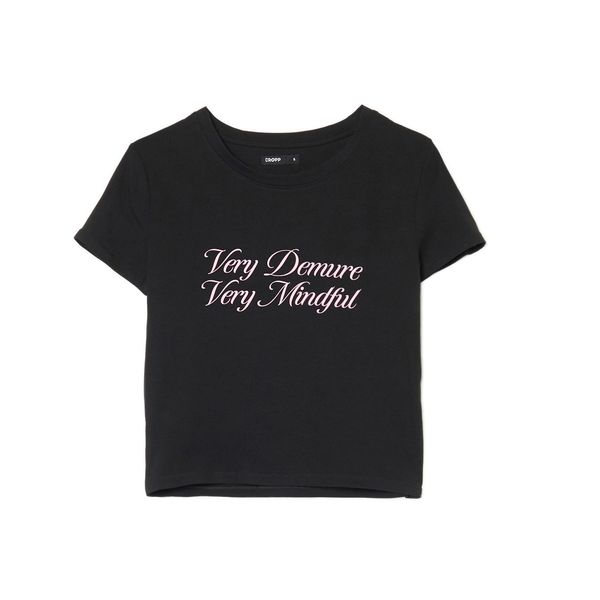 Cropp Cropp - Черна тениска с принт - черeн