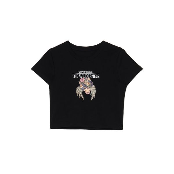 Cropp Cropp - Черна тениска с принт - черeн