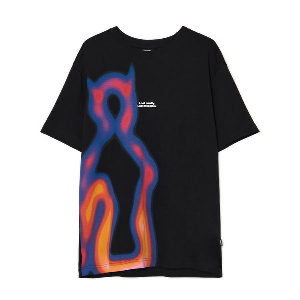 Cropp Cropp - Черна тениска с принт - черeн