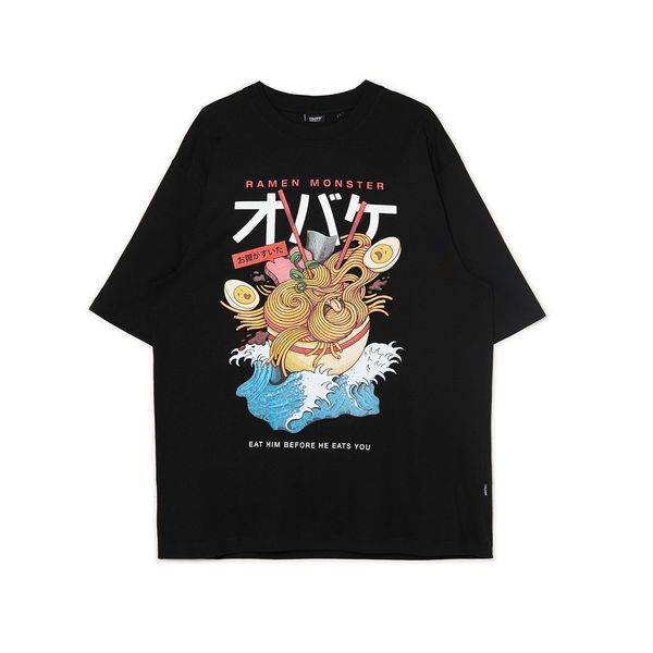 Cropp Cropp - Черна тениска с принт - черeн