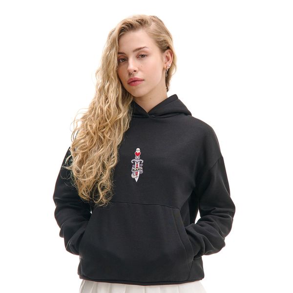 Cropp Cropp - Червен суитшърт с качулка - черeн