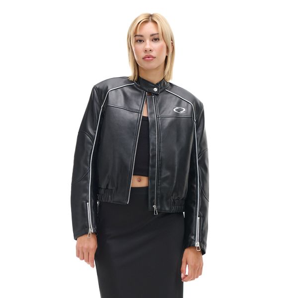 Cropp Cropp - Faux leather biker style jacket - черeн