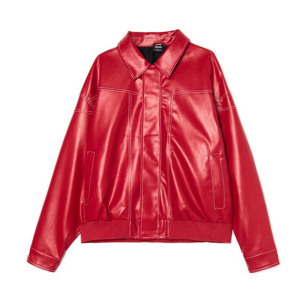 Cropp Cropp - Faux leather jacket - червeн