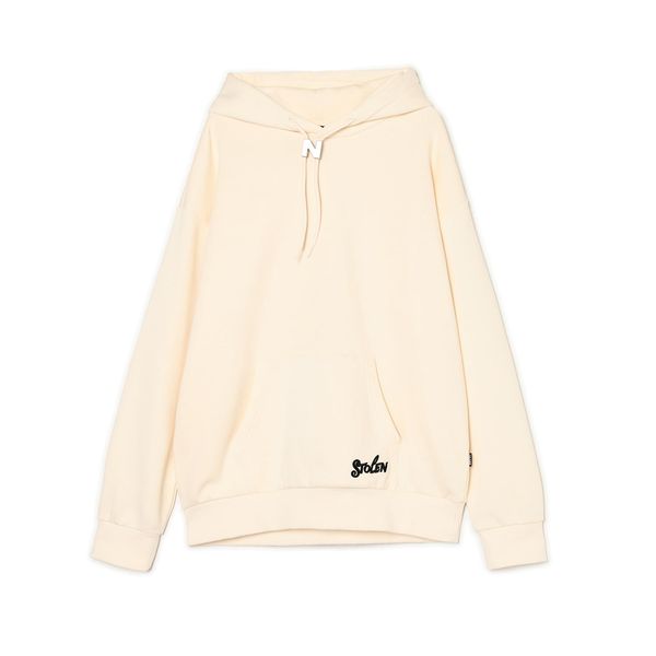 Cropp Cropp - Изчистен суитшърт с качулка - кремаво